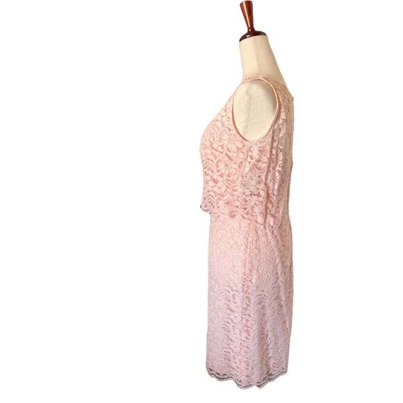 NWT David's Bridal Short Popover Lace Petal Pink Bridesmaid Dress Sz 4 - Picture 7 of 16